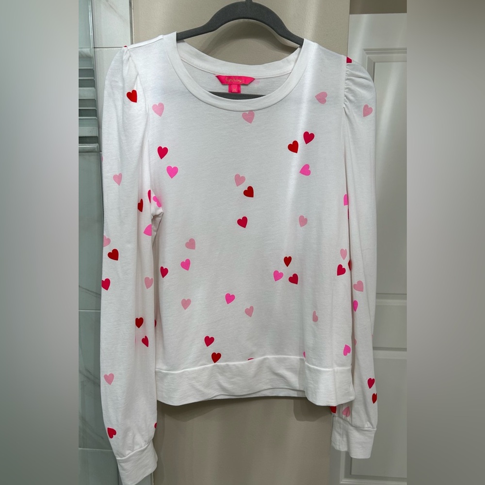 Lilly Pulitzer, heart sweatshirt, size, medium